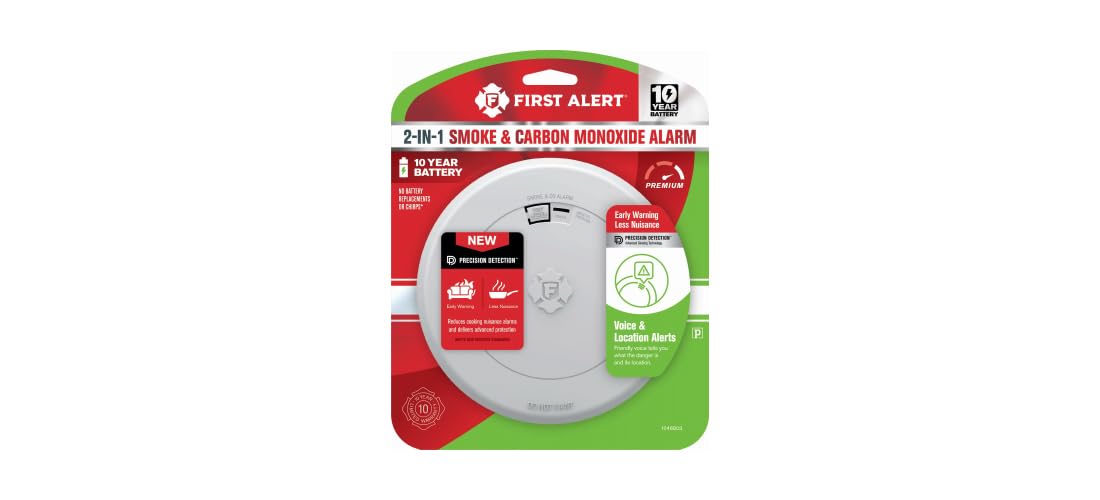 10 Year Battery-Powered Photoelectric Smoke and Carbon Monoxide Detector W6300