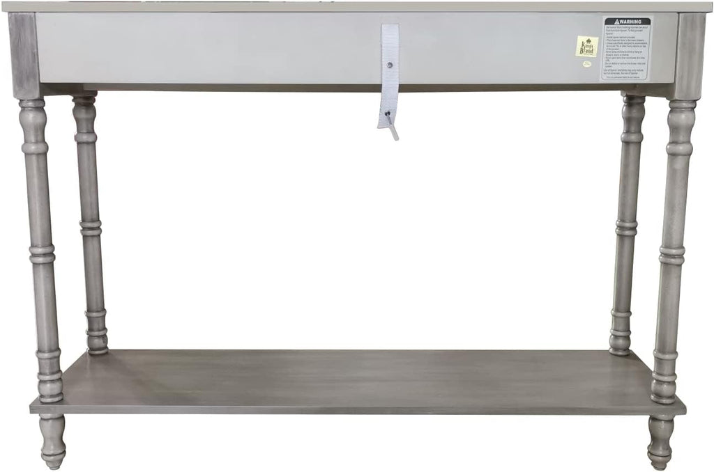 Washed Oak Wood Console Table with 2 Drawers L43831