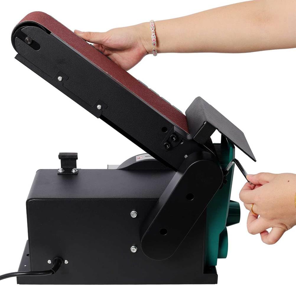 Benchtop Belt and Disc Sander, 4x36 Belt & 6" Disc, 0–90° Adjustable Table, Cast Iron Base, 120V Heavy Duty Sanding Machine R4501