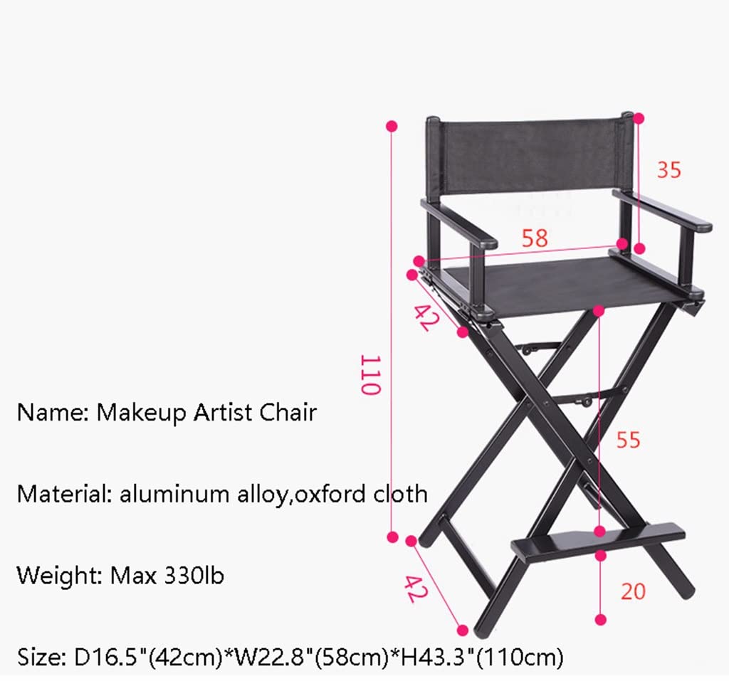 Pink Aluminum Foldable Makeup Artist Chair with Footrest V13156