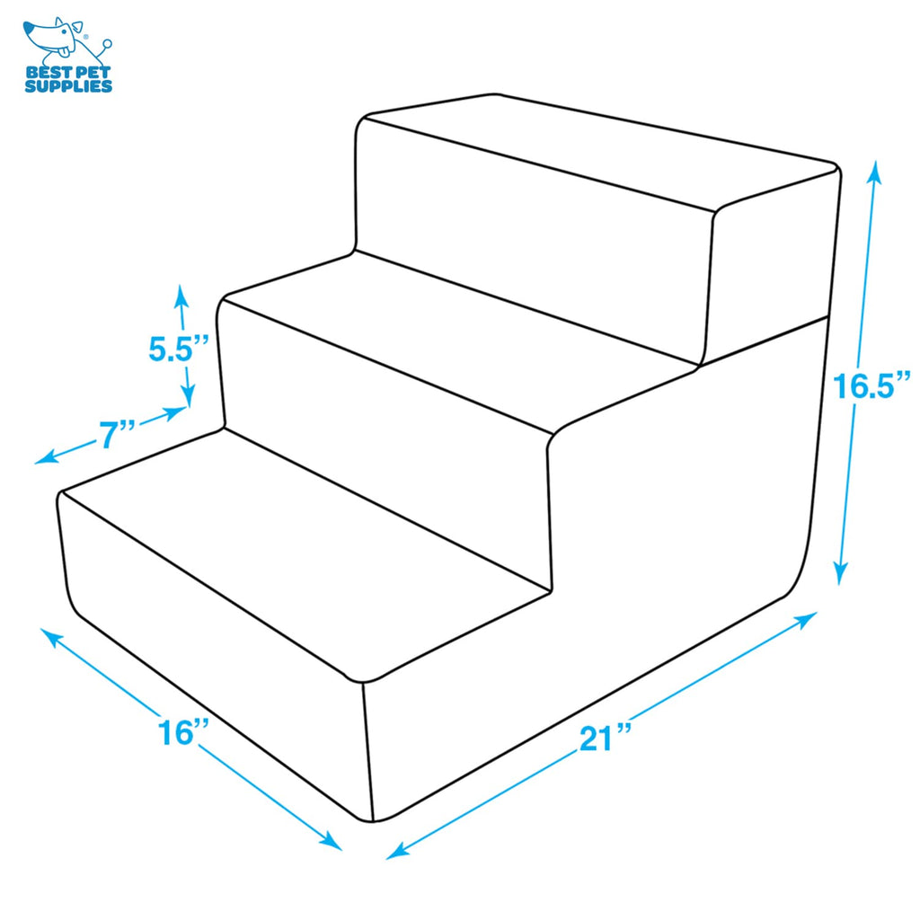 Foldable 3-Step Dog Stair and Pet Ramp J365957