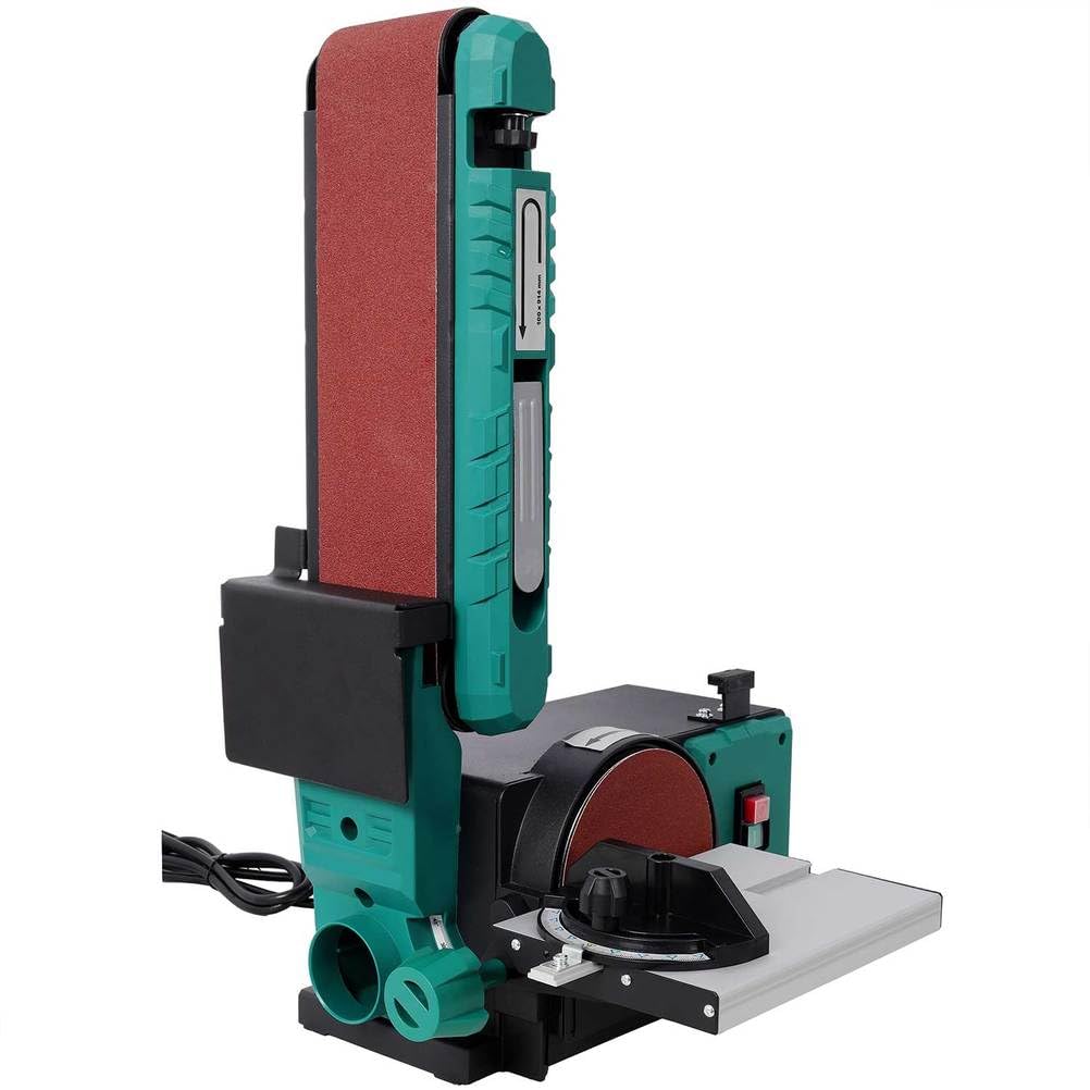 Benchtop Belt and Disc Sander, 4x36 Belt & 6" Disc, 0–90° Adjustable Table, Cast Iron Base, 120V Heavy Duty Sanding Machine R4501