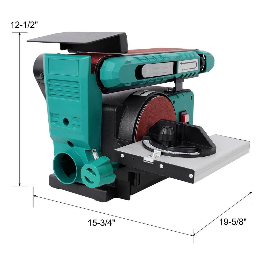 Benchtop Belt and Disc Sander, 4x36 Belt & 6" Disc, 0–90° Adjustable Table, Cast Iron Base, 120V Heavy Duty Sanding Machine R4501