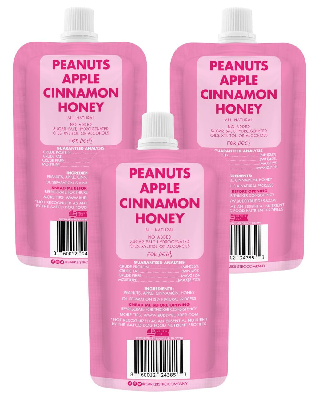 Peanut Butter for Dogs 3 Pack 4oz Squeeze Packs W1064