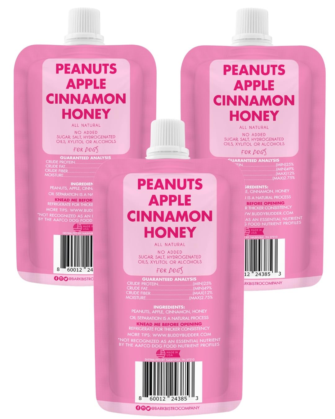 Peanut Butter for Dogs 3 Pack 4oz Squeeze Packs W1064