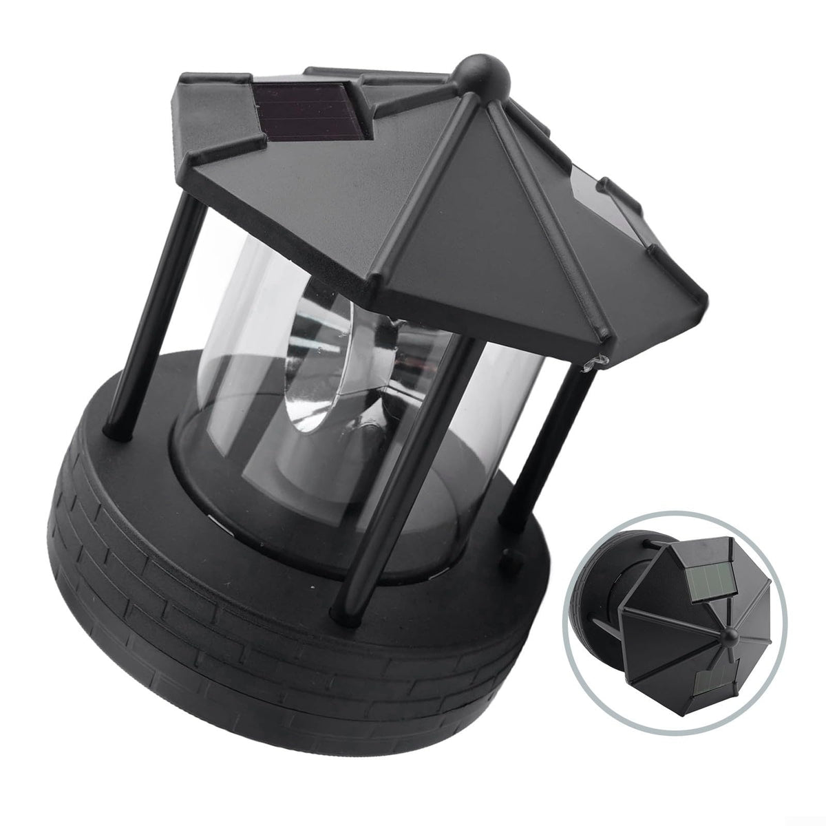 Black Solar Lighthouse Lawn Light Z529633