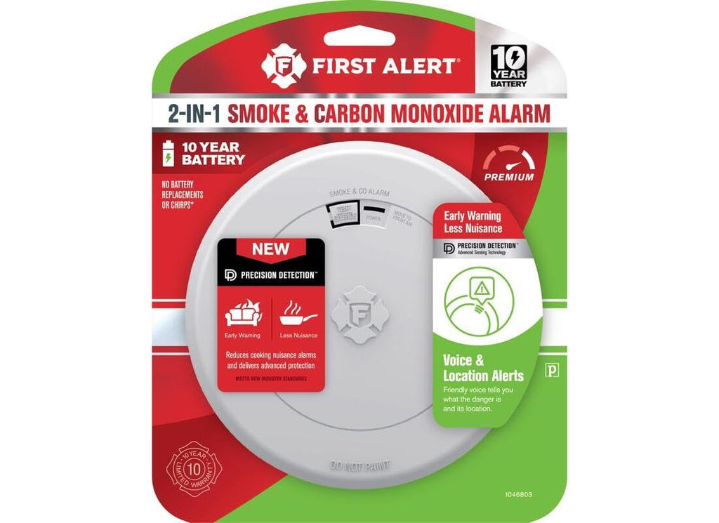 10 Year Battery-Powered Photoelectric Smoke and Carbon Monoxide Detector W6300