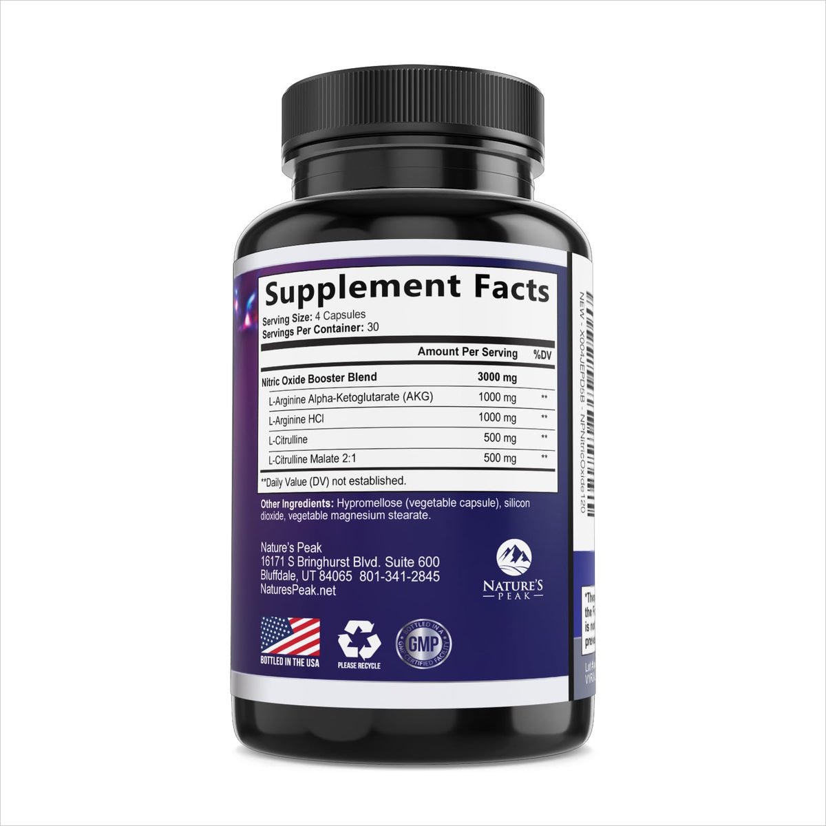 120 Capsules L-Arginine Citrulline Beta Alanine Nitric Oxide Booster N990451