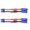 2Pcs EC3 Plug Parallel Battery Connector Cable 1 Female to 2 Male Adapter Y-Harness Splitter 10cm 14awg Silicone Wire Q7516