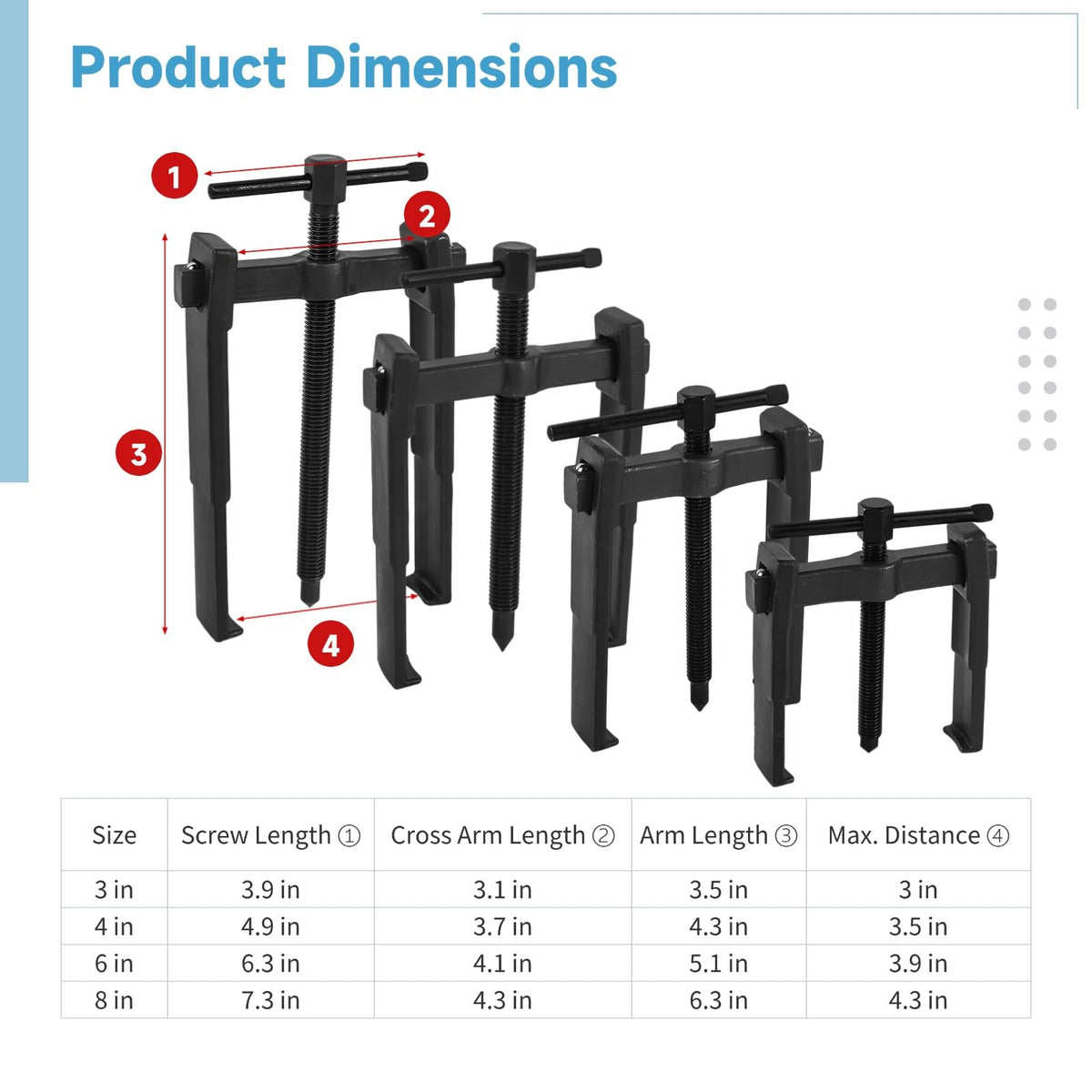 4 PCS 2 Jaw Gear Puller N605