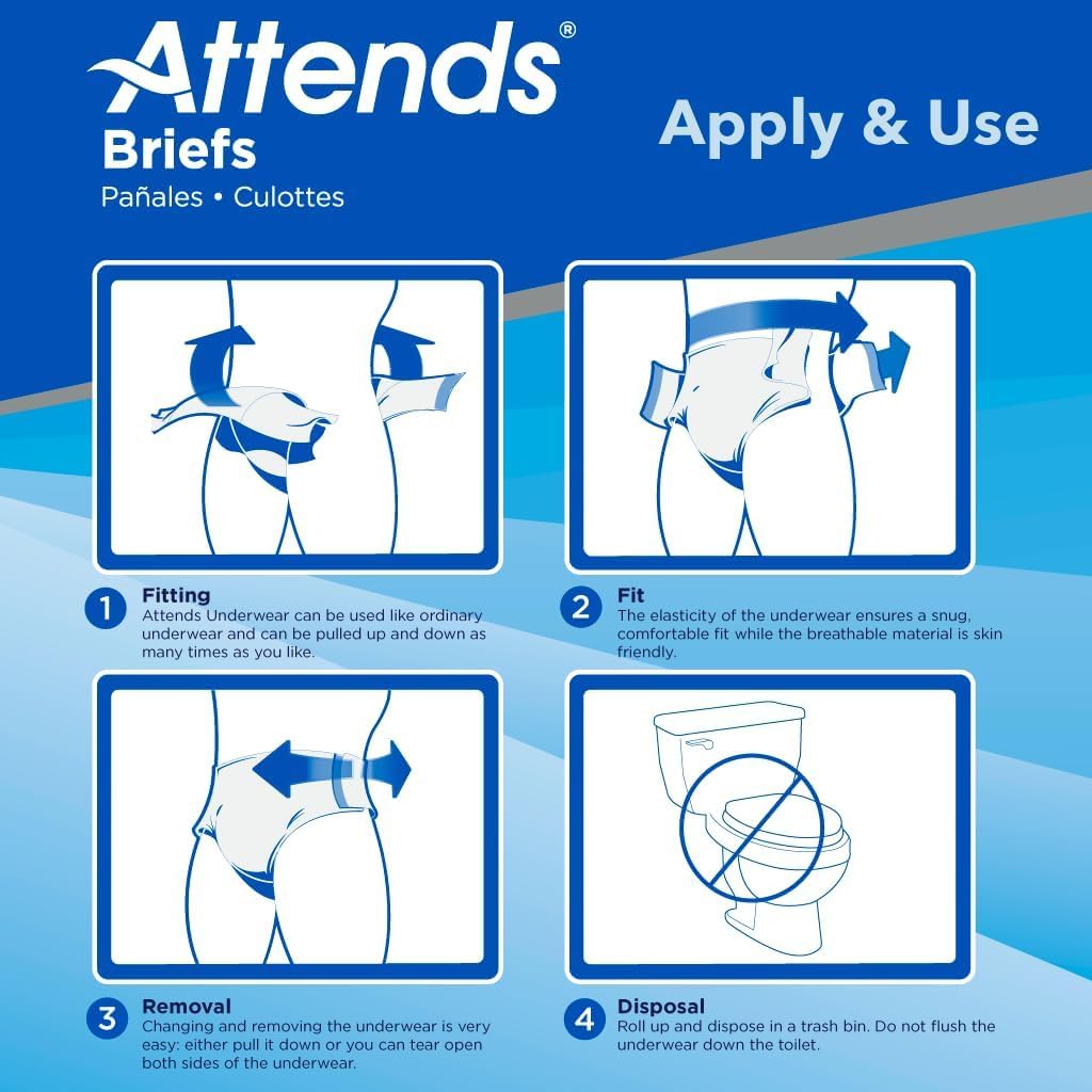 Adult Incontinence Briefs Medium Maximum Absorbency 24 Ct O606045