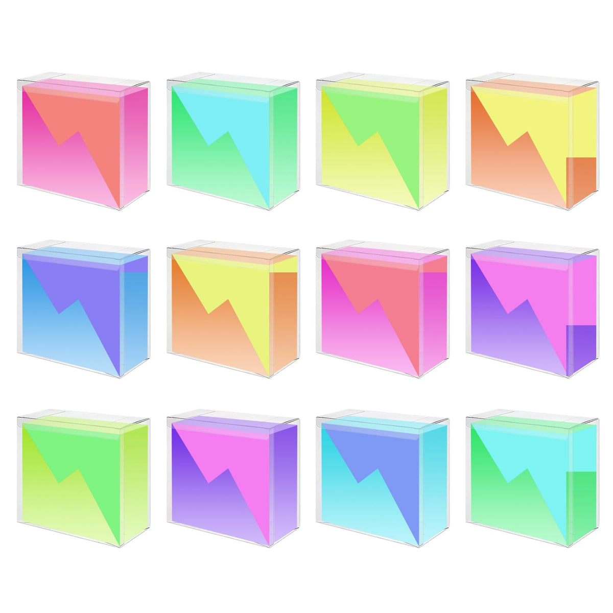 12 Pack Clear PET Plastic Display Storage Case 7.6 x 6.6 x 3.5 Inches Y917