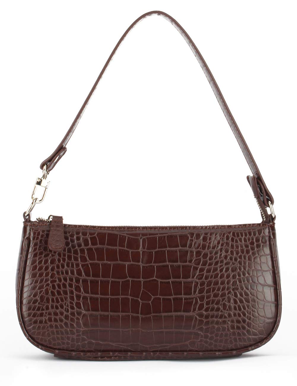 Crocodile Effect Faux Leather Clutch Shoulder Purse Handbag Y3493