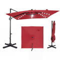 10ft Solar LED Patio Umbrella with Aluminum Pole S319900