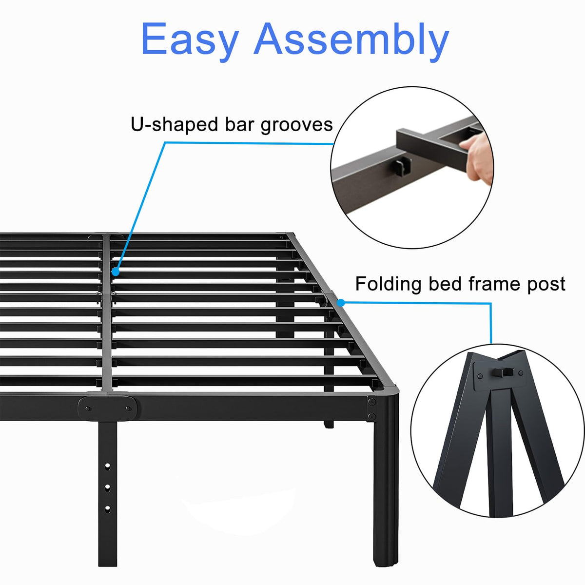 18 Inch High Platform Queen Bed Frame C238