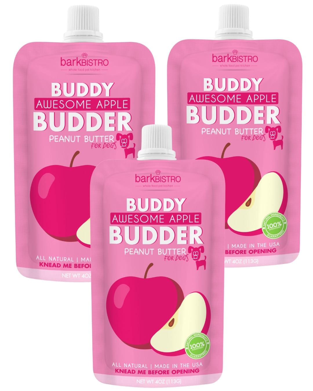 Peanut Butter for Dogs 3 Pack 4oz Squeeze Packs W1064
