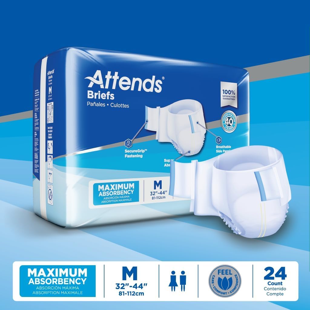 Adult Incontinence Briefs Medium Maximum Absorbency 24 Ct O606045