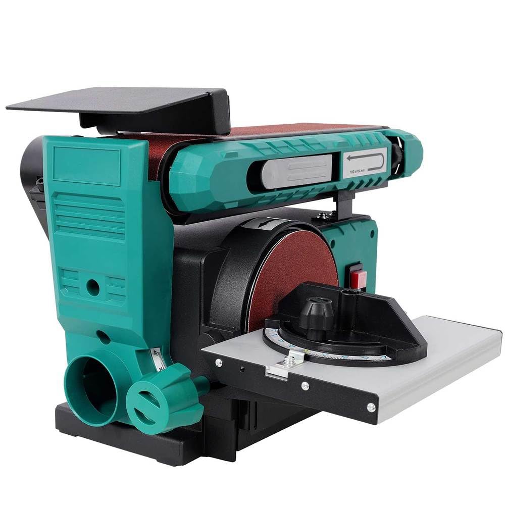 Benchtop Belt and Disc Sander, 4x36 Belt & 6" Disc, 0–90° Adjustable Table, Cast Iron Base, 120V Heavy Duty Sanding Machine R4501