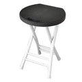 18 Inch Folding Stool with Handles, Plastic Seat, Metal Frame, 110 lbs Capacity S886370