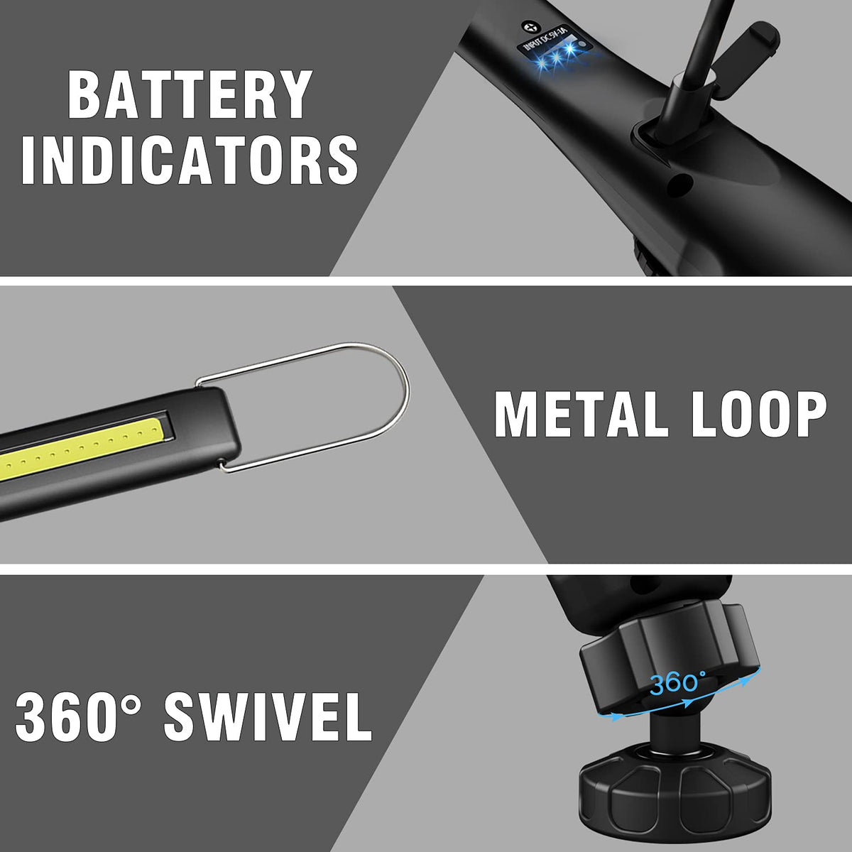 700 Lumens Rechargeable Magnetic COB LED Work Light H7944