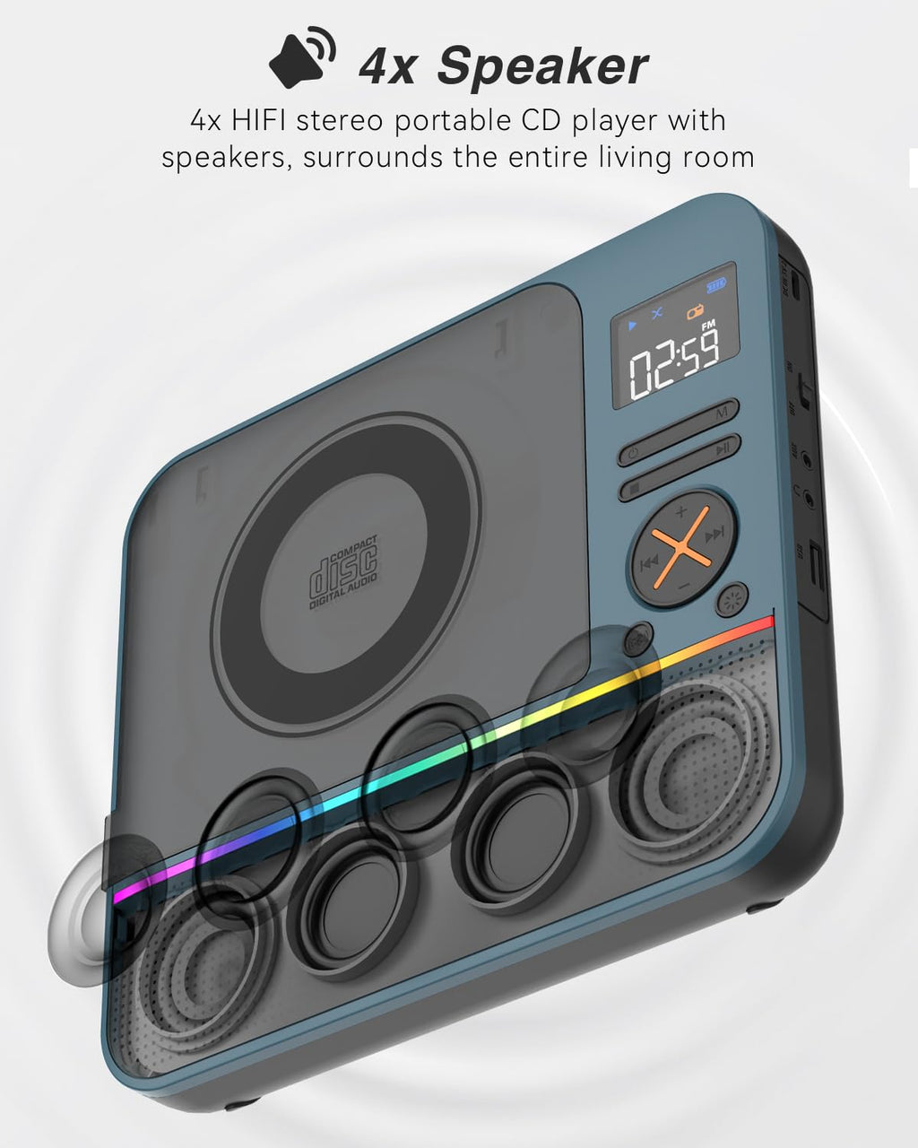 Portable CD Player with Bluetooth T8176