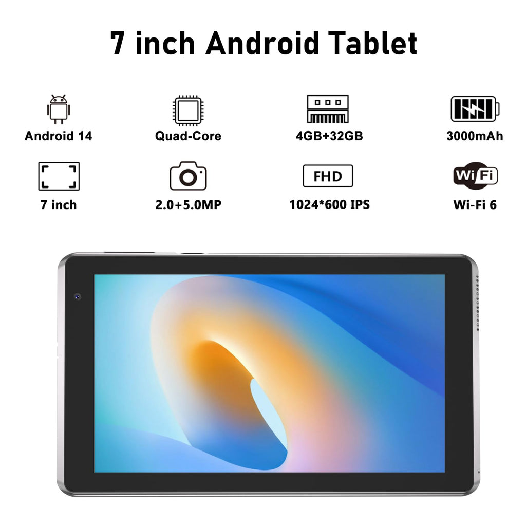 Android 15 Tablet 7 inch 8GB RAM 32GB ROM Quad-Core Tablet PC C55325