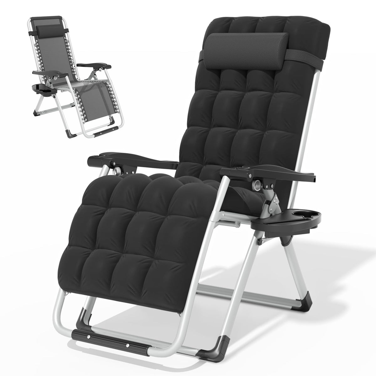 Zero Gravity Reclining Patio Lounge Chair, Black G5396