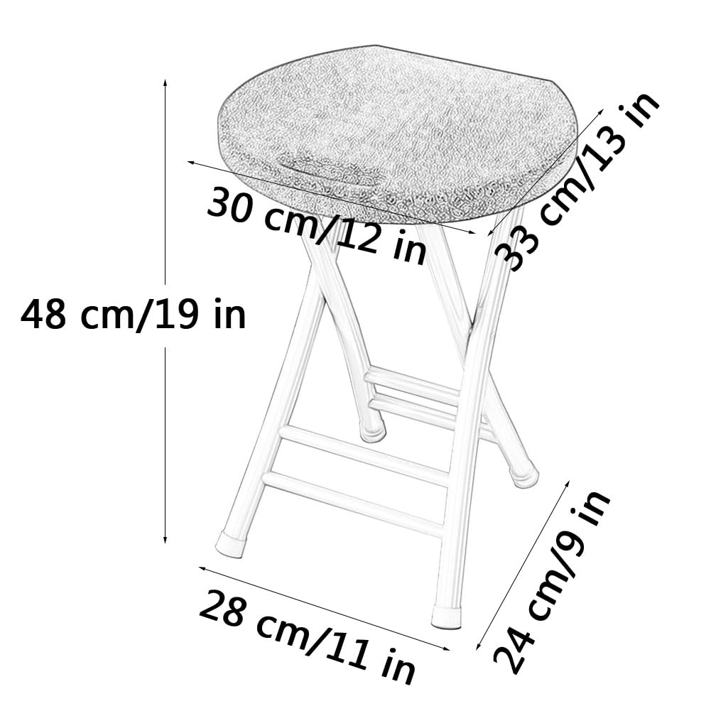 18 Inch Folding Stool with Handles, Plastic Seat, Metal Frame, 110 lbs Capacity S886370