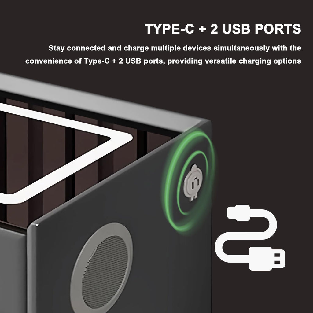 Orange 3 Drawer Nightstand with Wireless Charging and USB Port R92854
