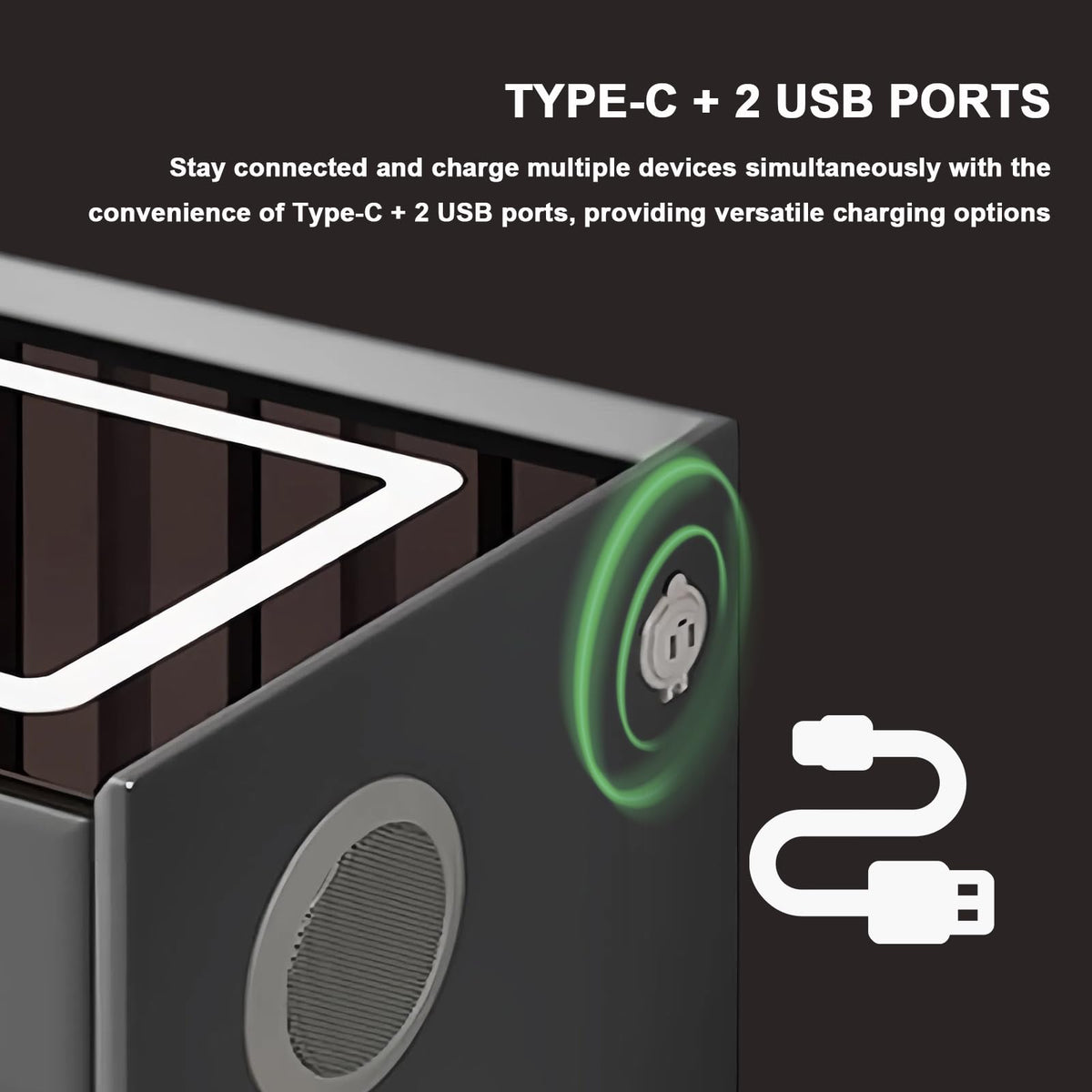 Orange 3 Drawer Nightstand with Wireless Charging and USB Port R92854