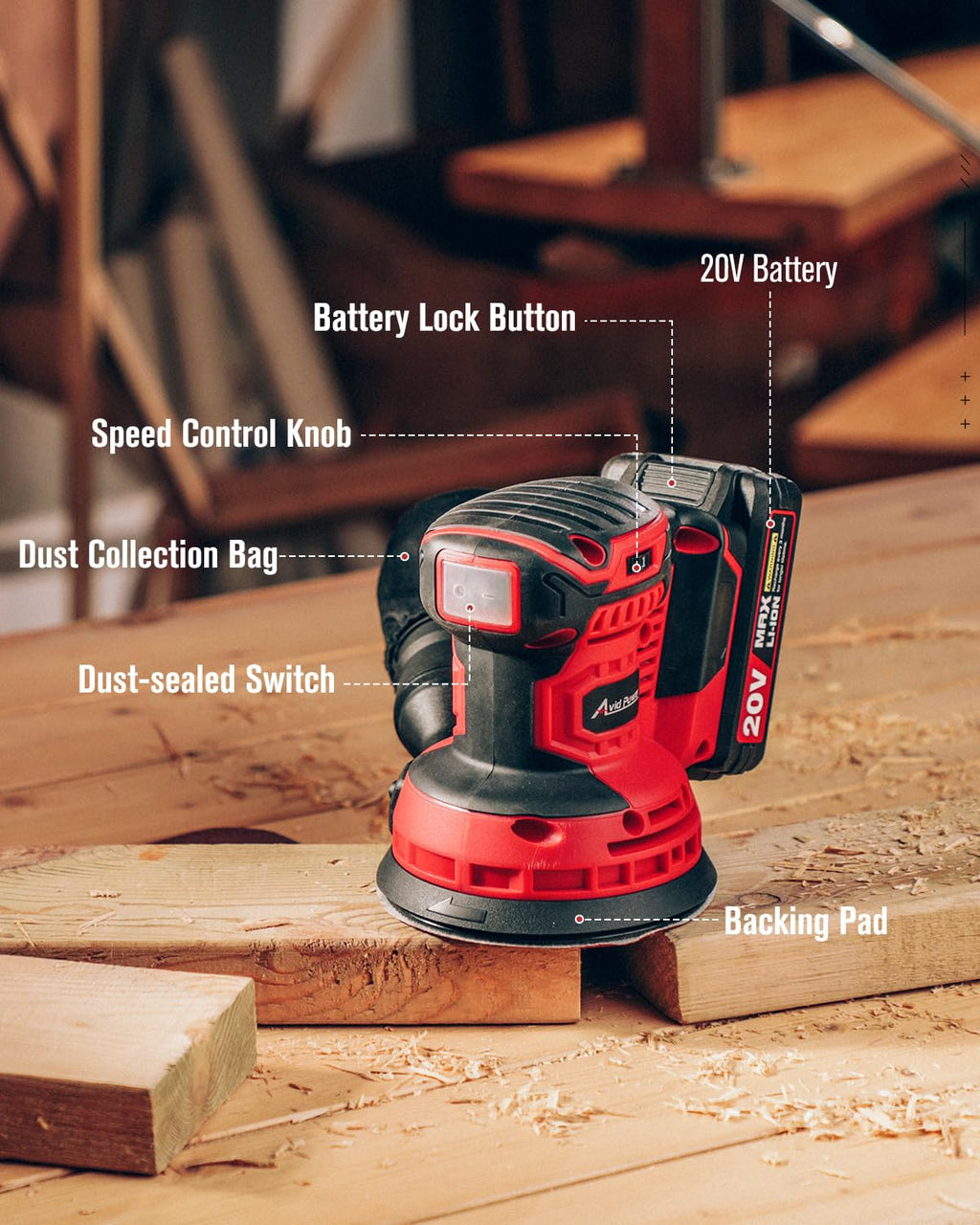 20V Cordless Random Orbital Sander 5” Q34034