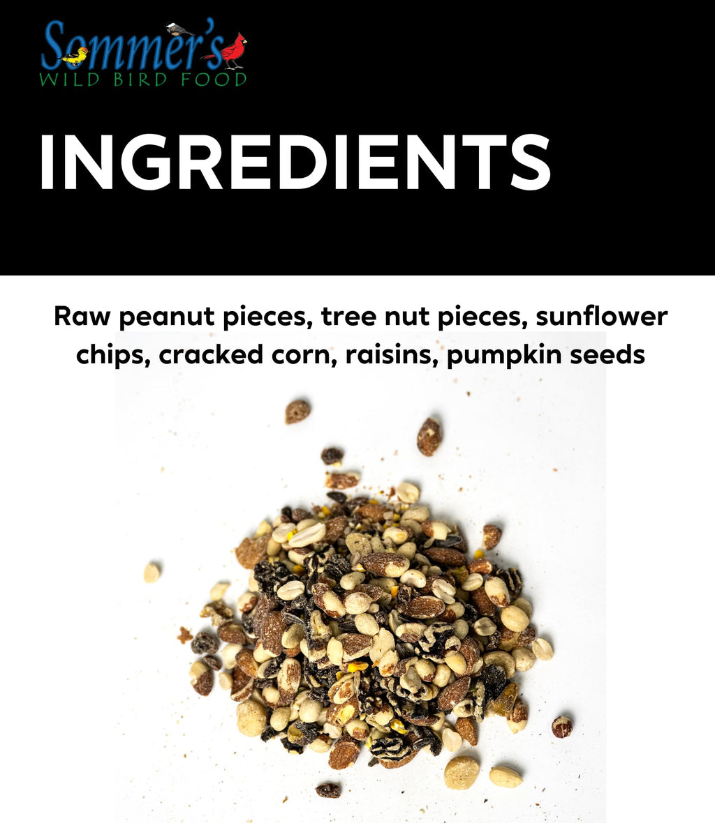 Bird Seed, 20 lb, Nut & Sunflower Seed Blend Y555