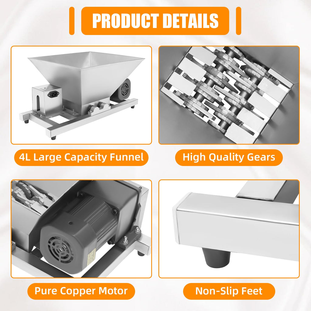 4L Stainless Steel Electric Fruit Crusher J994699