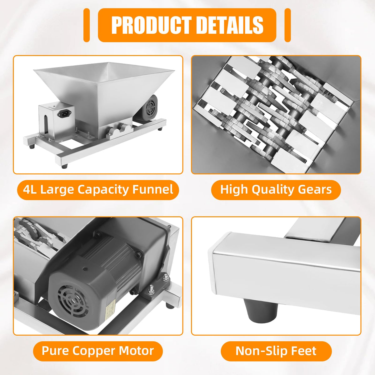 4L Stainless Steel Electric Fruit Crusher J994699