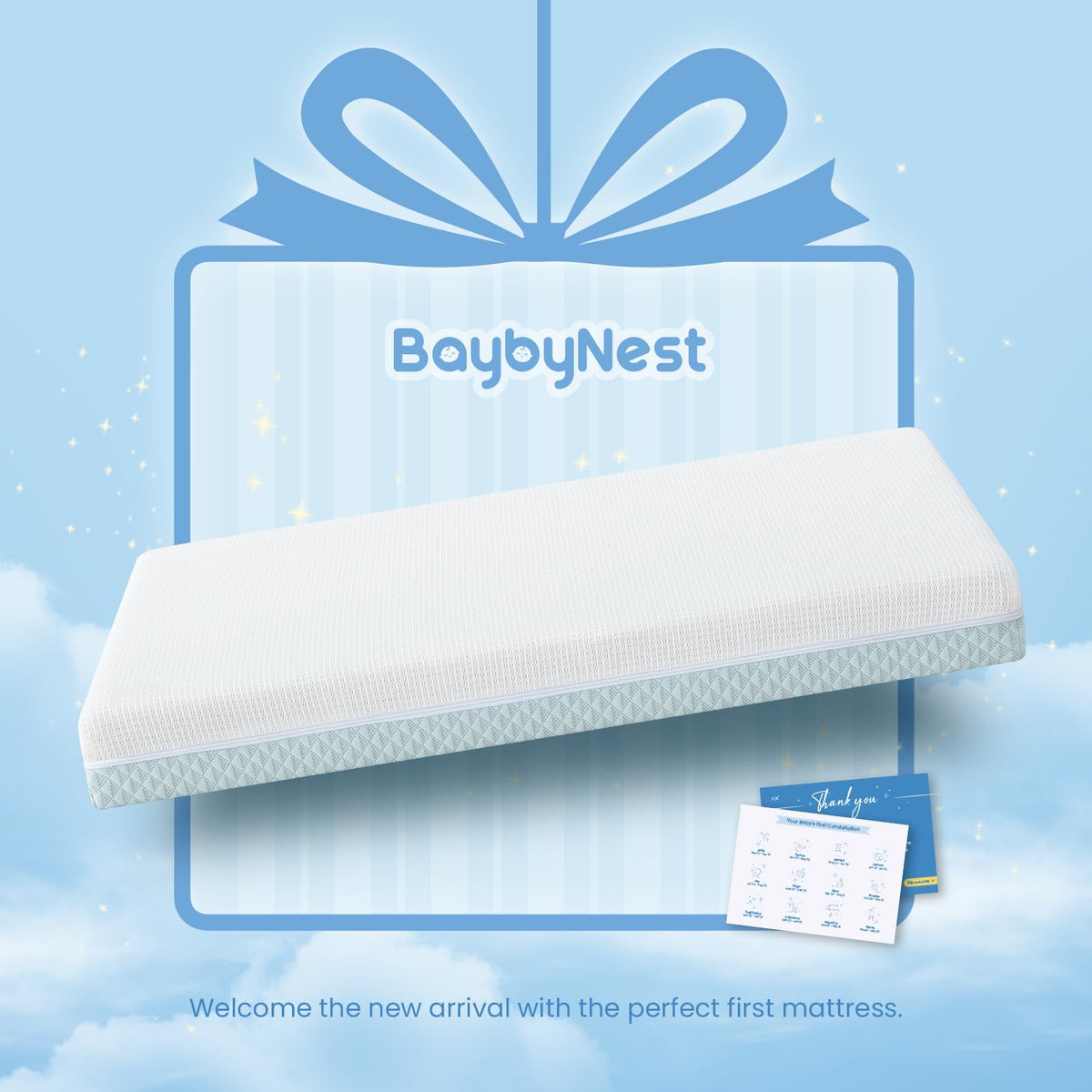 Mini Crib Mattress 38x24x4 Dual-Sided Cooling Gel Foam N25398