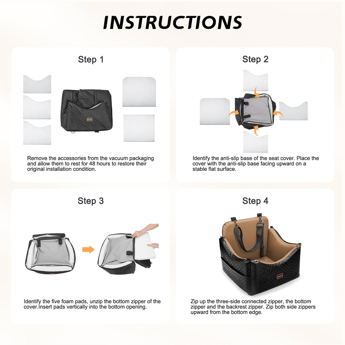 Waterproof PU Leather Dog Car Seat with Safety Belt V144657