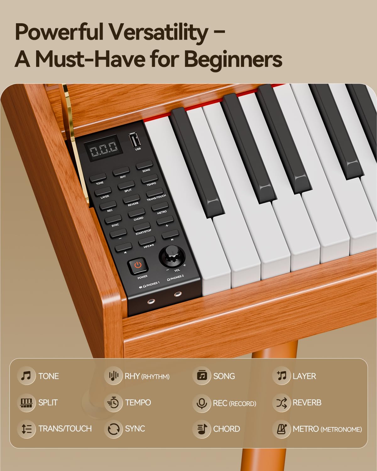 88-Key Weighted Hammer Action Digital Piano W5550