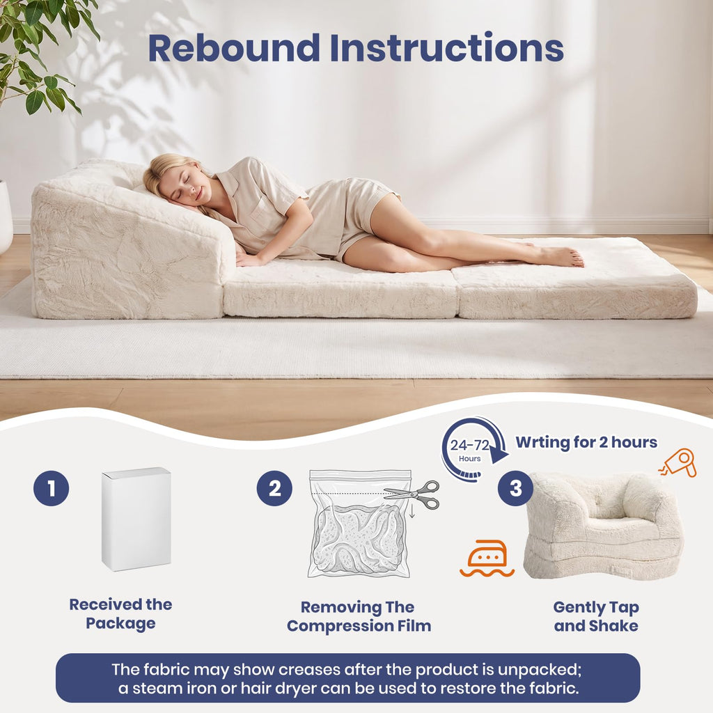 Convertible Folding Sofa Bed 2 in 1 Portable Floor Couch C96511