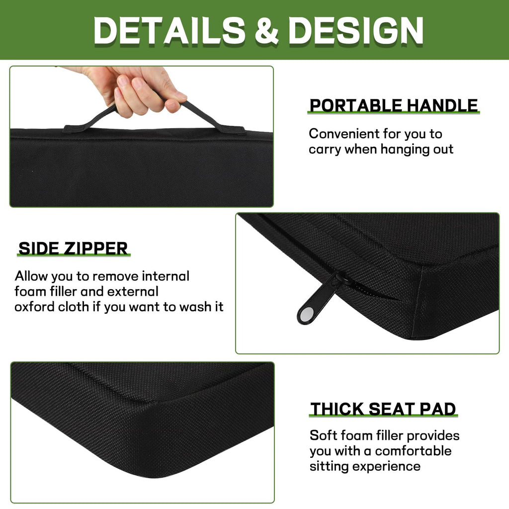 4 Pack Waterproof Oxford Fabric Bleacher Seat Cushions R418814