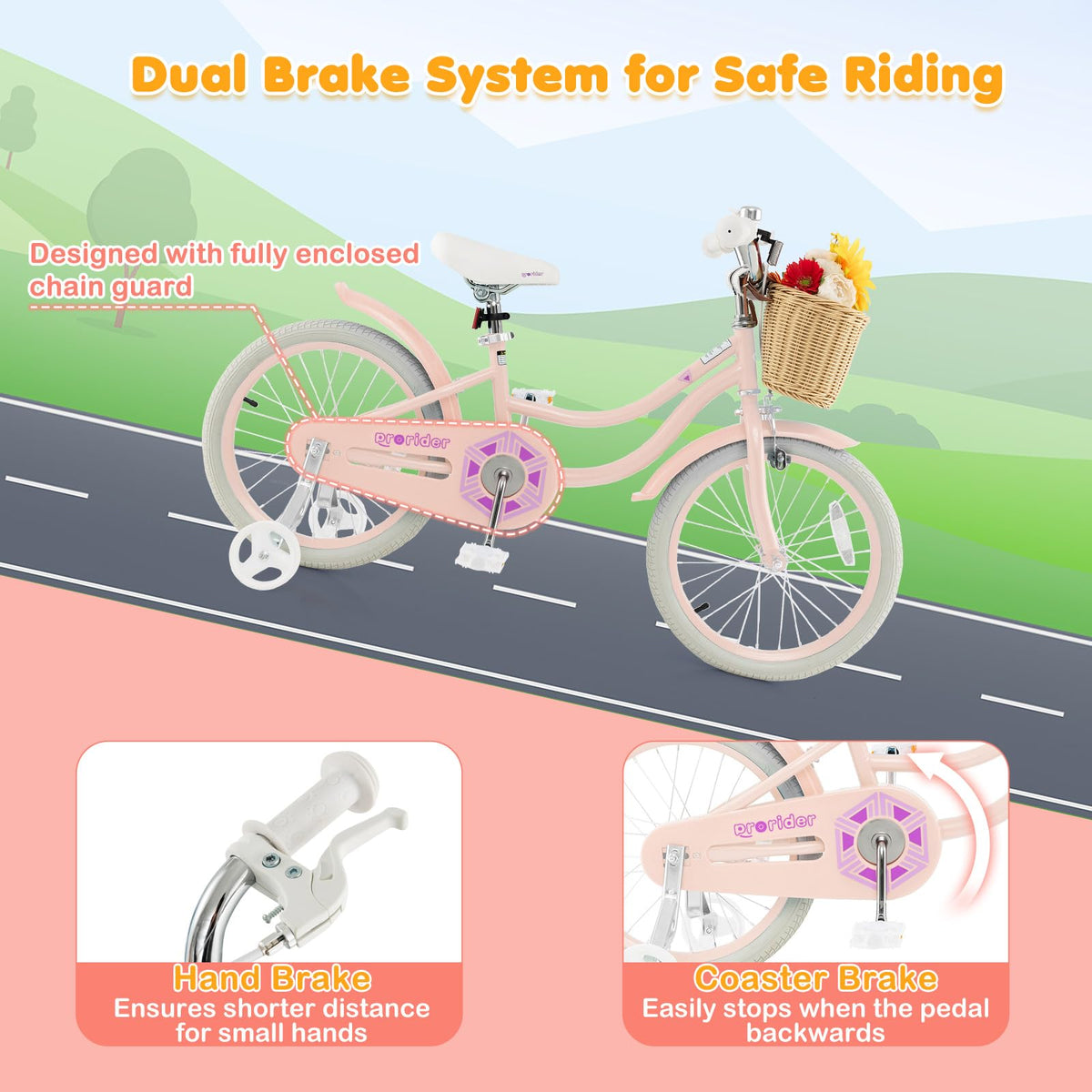 14 16 18 Inch Kids Bike with Training Wheels J5078