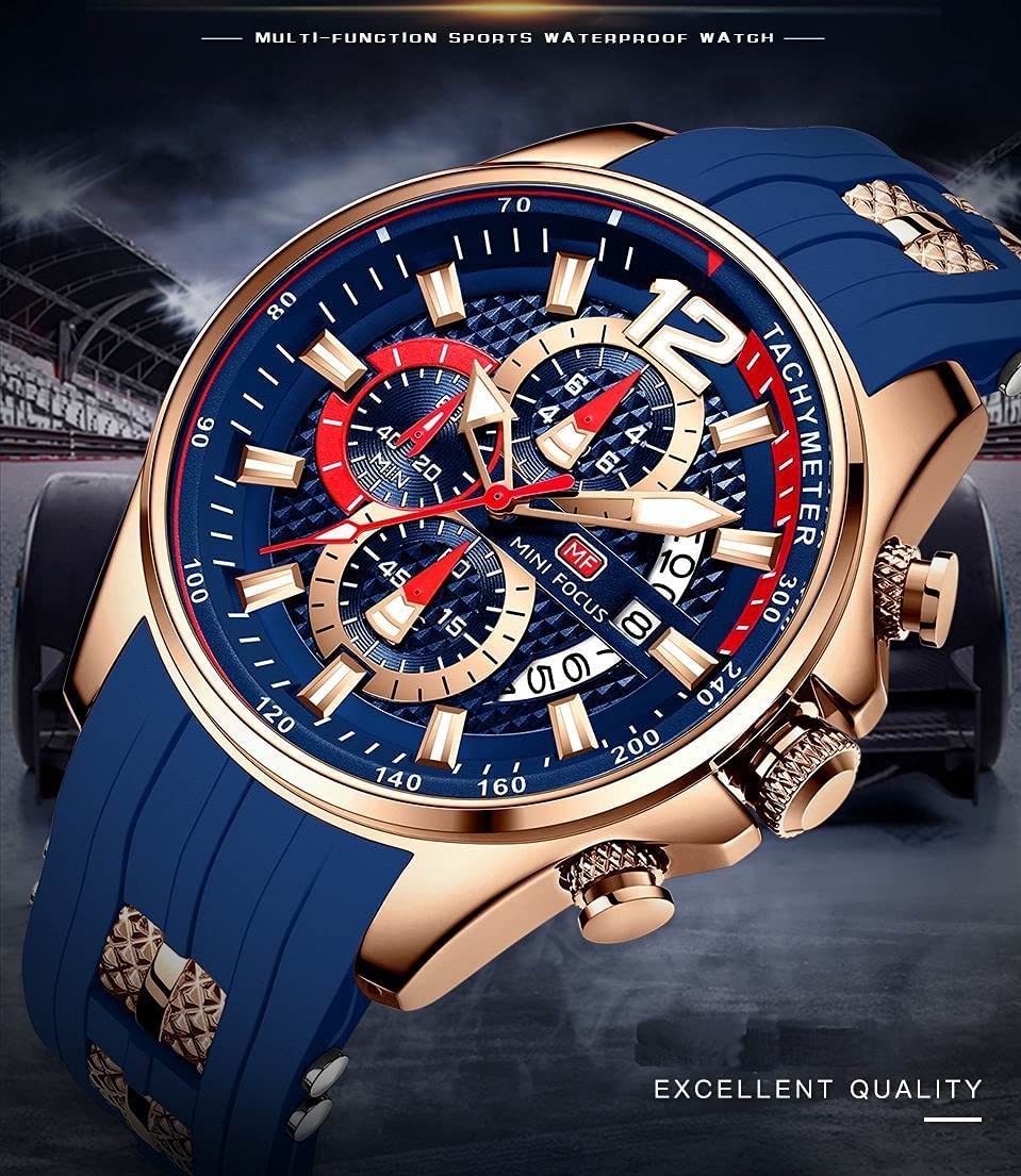 Men's Chronograph Waterproof Analog Quartz Watch Y7682