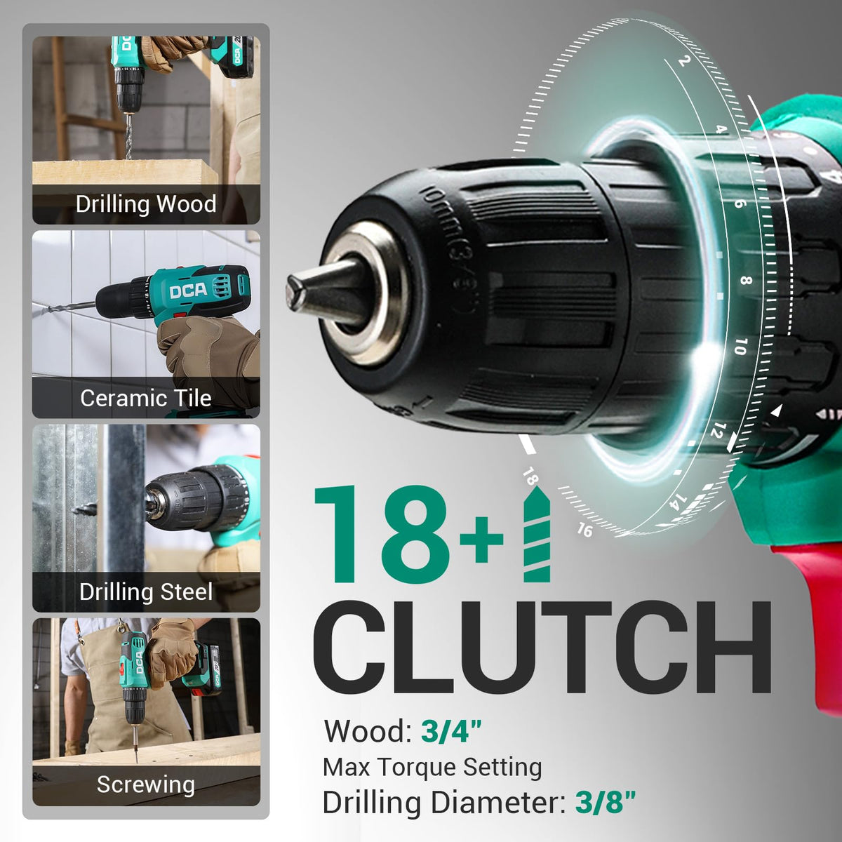 Cordless Drill Set 354 in-lbs 3/8" Keyless Chuck 20V Q162