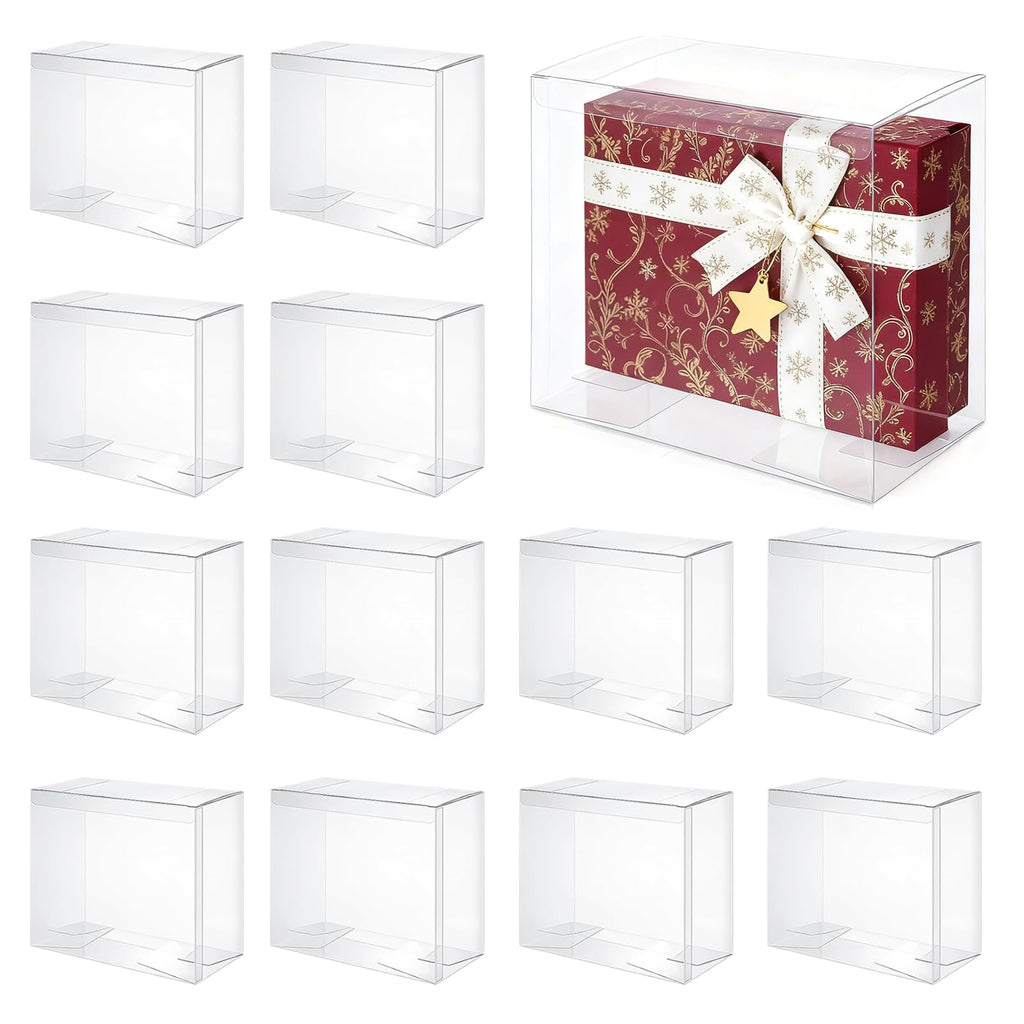 12 Pack Clear PET Plastic Display Storage Case 7.6 x 6.6 x 3.5 Inches Y917