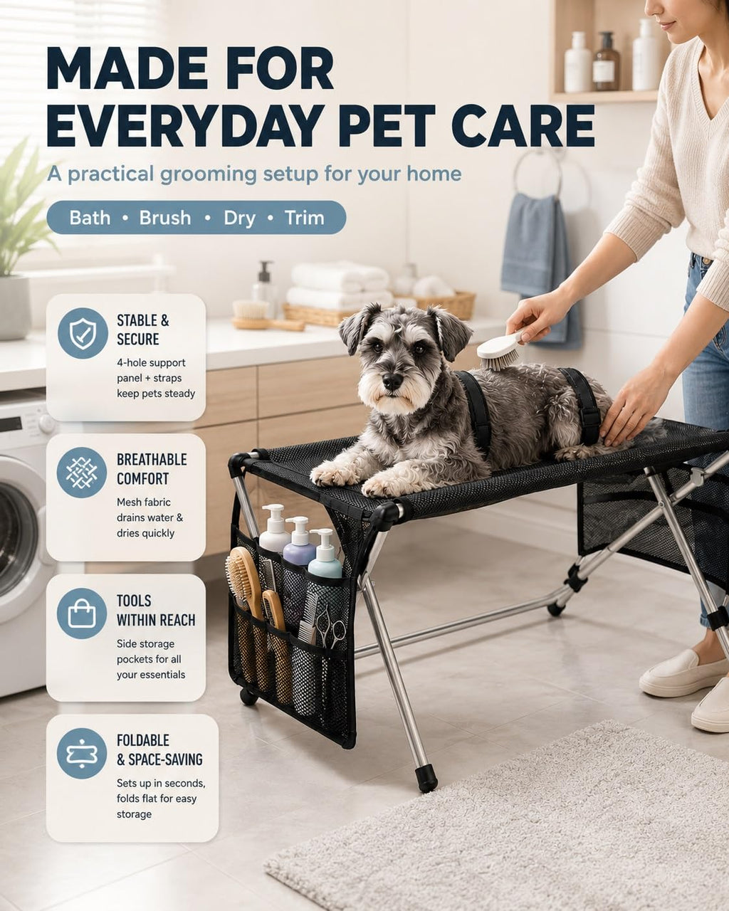 Foldable Pet Bathing Stand Hammock O500099