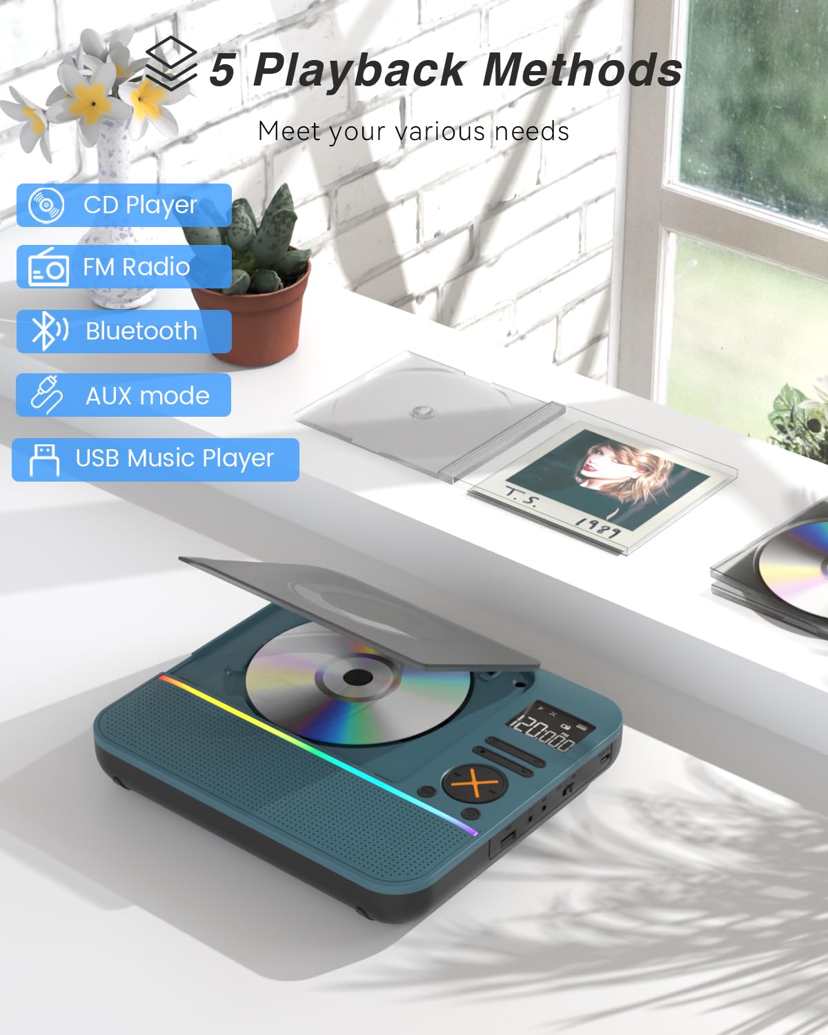 Portable CD Player with Bluetooth T8176