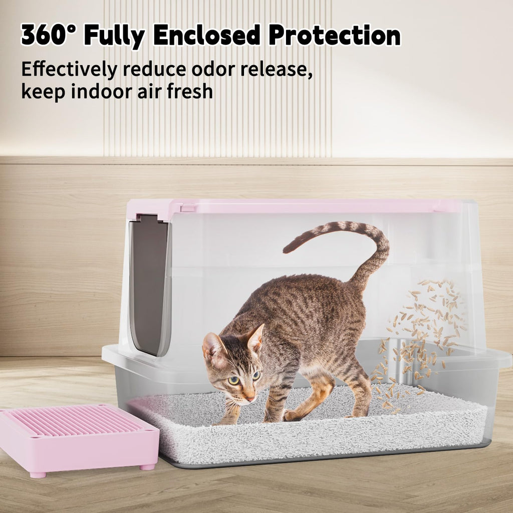 Stainless Enclosed High-Sided Covered Litter Box N627820