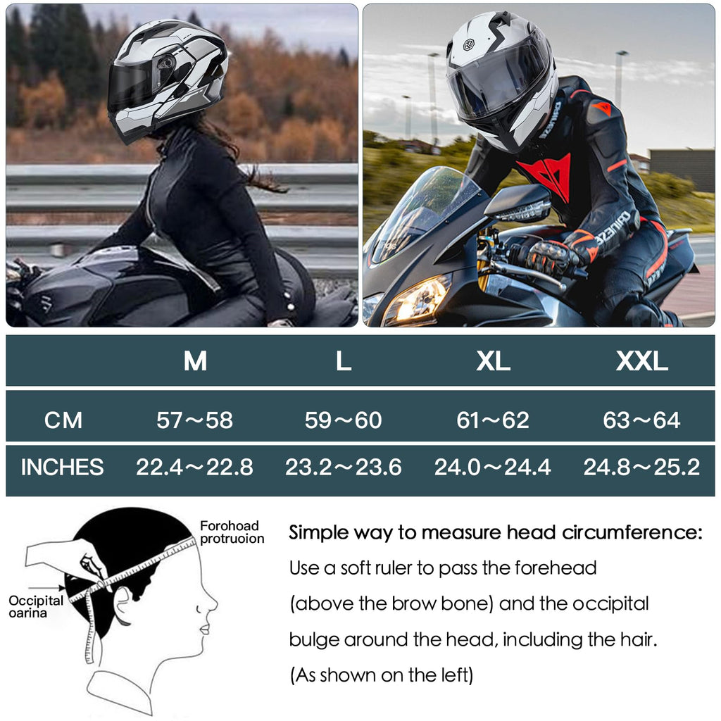 DOT Approved Flip Up Full Face Modular Motorcycle Helmet with Dual Visor M951