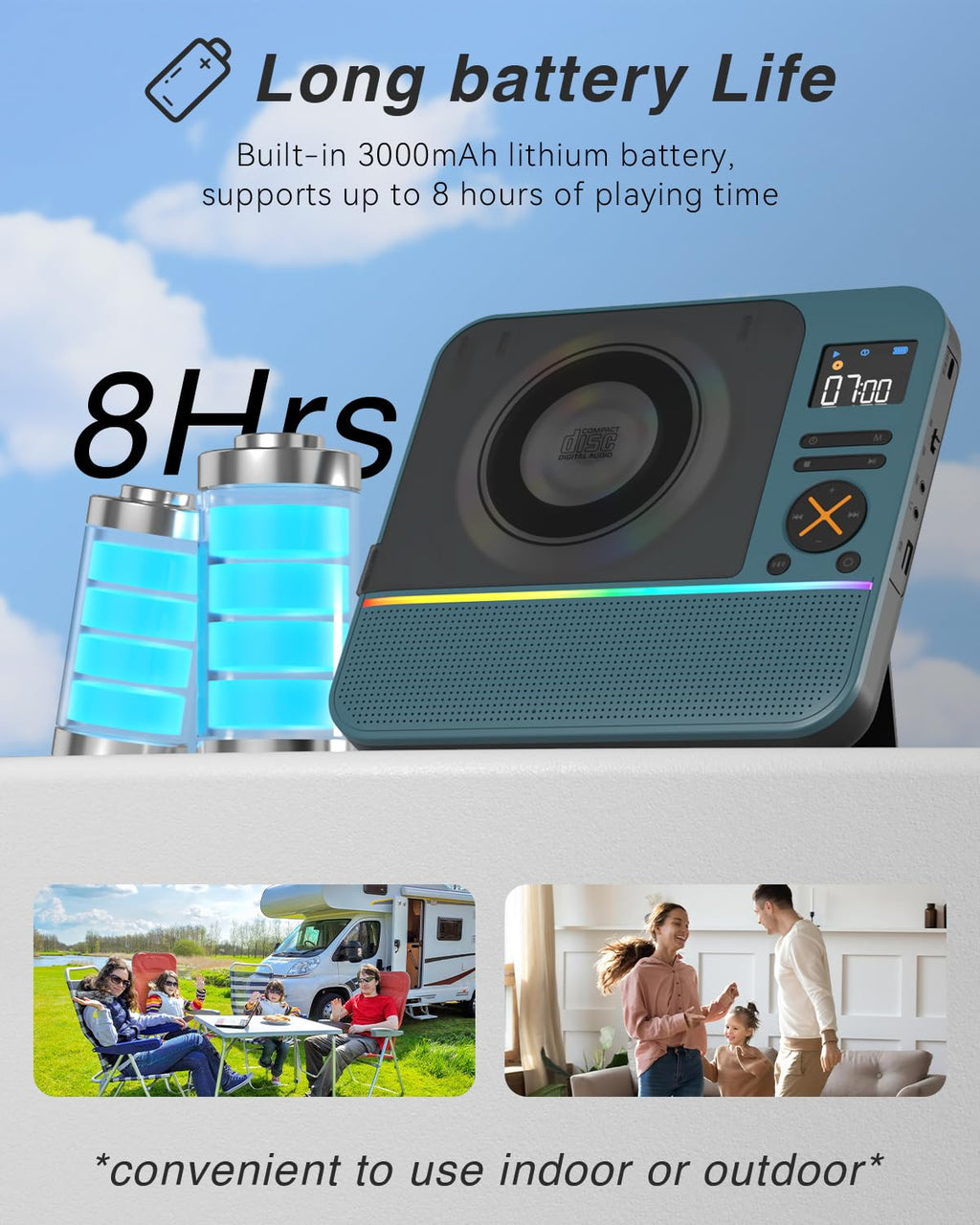 Portable CD Player with Bluetooth T8176