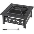 32 Inch Square Wood Burning Fire Pit Table C2440