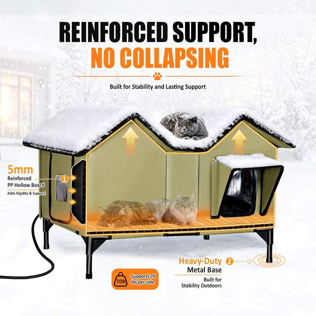 Weatherproof Outdoor Heated Cat House Z6860